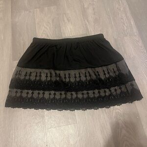& Other Stories Black Lace Skirt